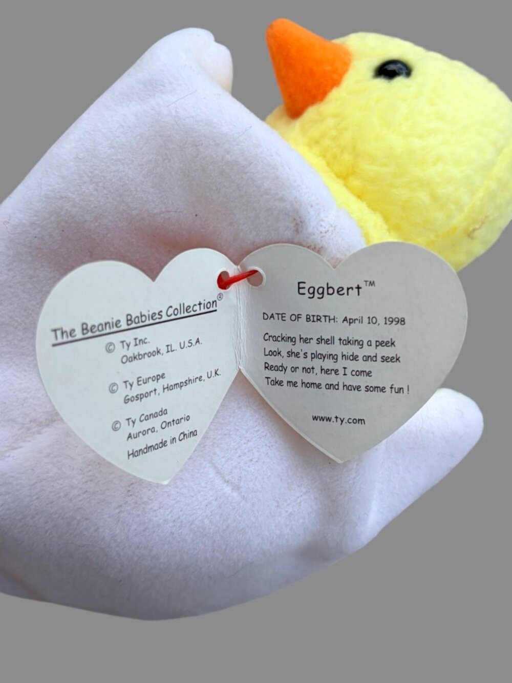 Ty Beanie Baby Eggbert Chick in Egg Plush 1999 w/ Hang Tag Easter Collectible - Picture 5 of 8